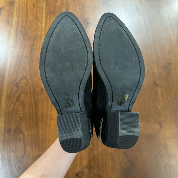 Jeffrey Campbell Cromwell Western Cutout Ankle Booties Black Leather Sz 7.5 Boho - Picture 5 of 8